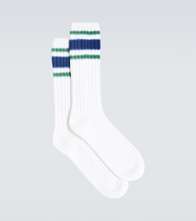 Sacai Striped Cotton-blend Socks In Multicoloured