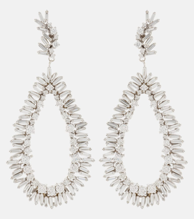 Suzanne Kalan 18kt Yellow And White Gold Drop Earrings With Diamonds In Silver