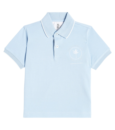 Brunello Cucinelli Kids' Cotton Polo Shirt In Blue