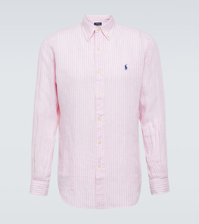 Polo Ralph Lauren Polo Pony Striped Shirt In Pink