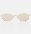 Gucci Running Mini Rectangular Sunglasses In Pink
