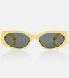 Jacquemus Elongated Cat-eye Sunglasses With Smooth Acetate Frame In Yellow