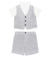 Patachou Baby Set Aus Hemd Und Shorts Aus Leinen In Multicolor