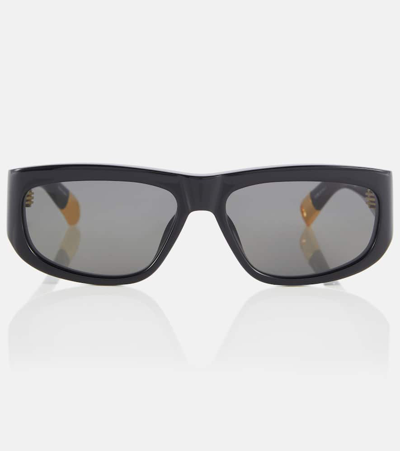 Jacquemus Les Lunettes Rectangular Sunglasses In Black