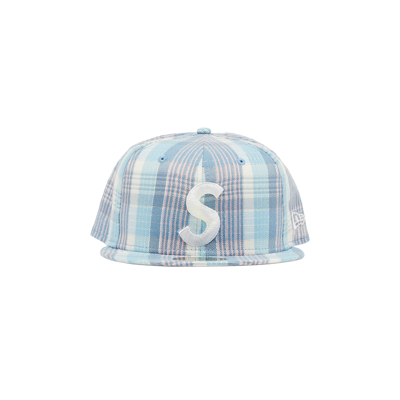 Pre-owned Supreme Metallic Plaid S Logo New Era 'light Blue'