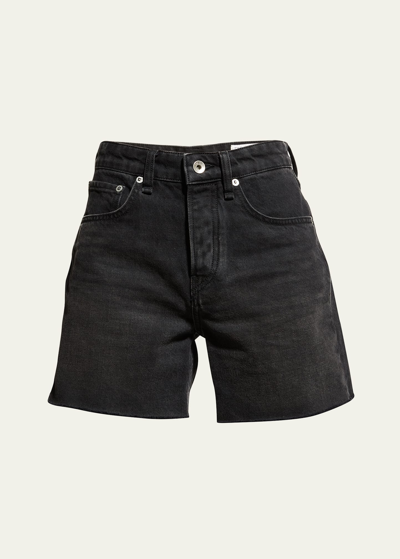 Rag & Bone Rosa Mid-rise Denim Shorts In Black