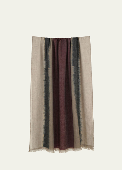 Kashmir Loom Rohan Ikat-dyed Cashmere Shawl In Driftwood