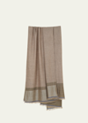 Kashmir Loom Stria Diamond Weave Cashmere Stole In Rose Taupe