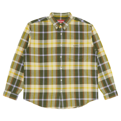 Pre-owned Supreme Plaid Flannel Shirt 'green'