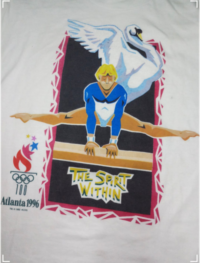 Pre-owned Movie X Vintage Atlanta Olympics 1996 Gymnastics In White