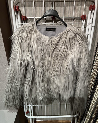 Pre-owned Archival Clothing X Beauty Beast Vintage Yohji Style Fur Cropped Jacket In Grey