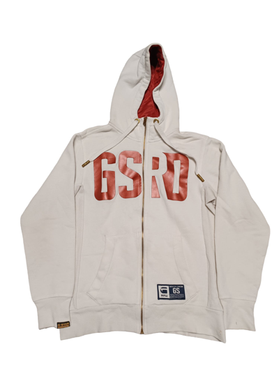 Pre-owned G-star Raw Biglogo Zip Hoodie Like Light Jacket In White