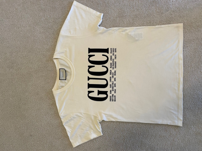 Pre-owned Gucci Cities Tee In Cream