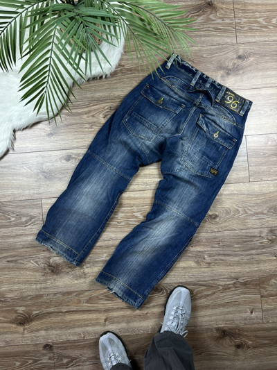 Pre-owned G Star Raw X Vintage 90's G-star Raw Vintage Double Knee Opium Washed Jeans In Navy