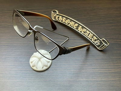 Pre-owned Chrome Hearts Gag'n  Glasses In Amber Brown