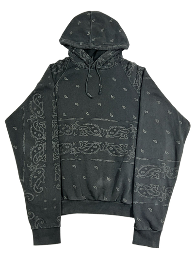 Pre-owned Raf Simons Aw04 Waves Paisley Hoodie In Charcoal
