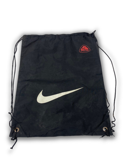 Pre-owned Nike Acg X Vintage Nike Acg Black Nylon Shell Big Logo Bag M