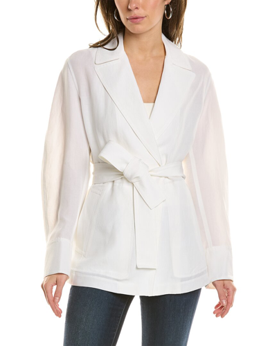 Vince Safari Linen-blend Jacket In White