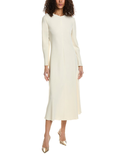 Vince Bias High V-neck Maxi Dress In White