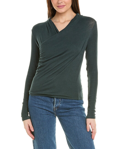 Vince Fixed Wrap Top In Blue