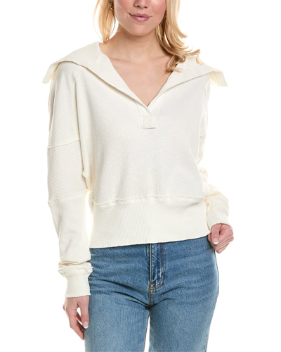 Free People Not So Ordinary Polo Pullover In White