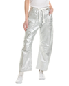 FREE PEOPLE FREE PEOPLE MOXIE METALLIC PINBALL LOW-SLUNG BARREL JEAN