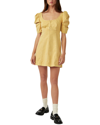 Free People Cheyenne Denim Minidress In Brown