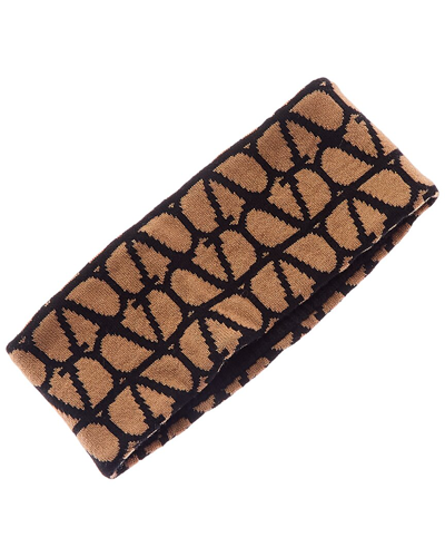 Valentino Garavani Vlogo Cashmere Headband In Brown