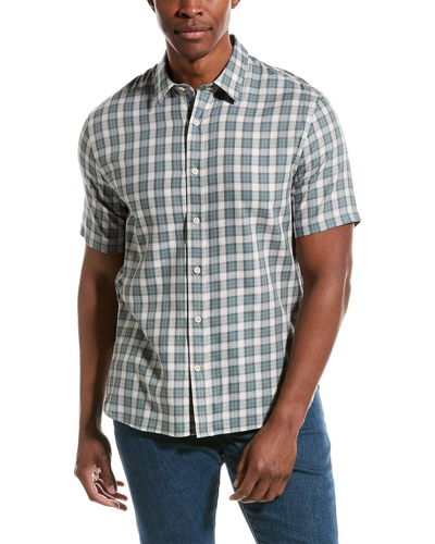 Vince Cannes Classic Fit Plaid Shirt In Blue
