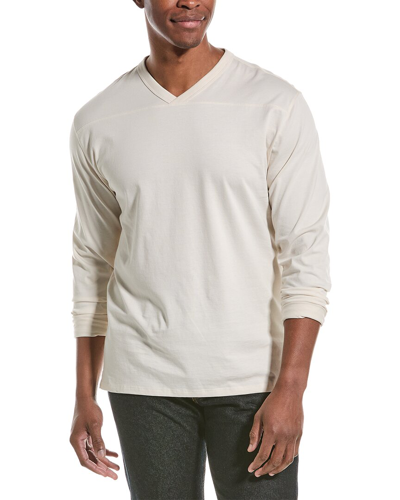 Vince Long Sleeve Football Tee In White