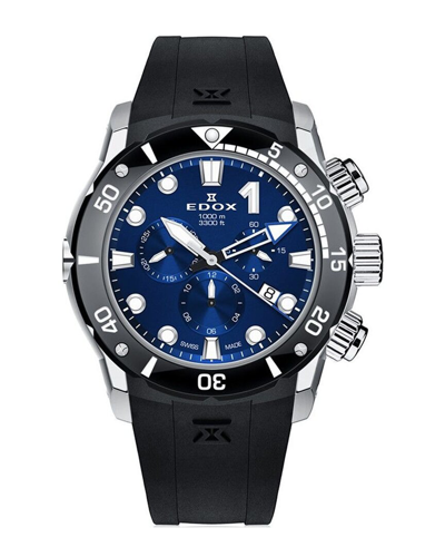 Edox Men's Co-1 45mm Quartz Watch In Black