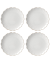 Lenox French Perle Scallop Accent Plates, Set Of 4 In White