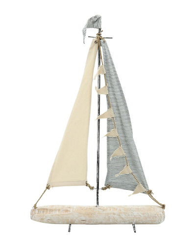 Sagebrook Home Sailboat With Cloth Sails In Multicolor