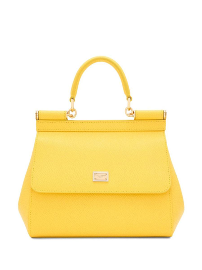 Dolce & Gabbana Medium Sicily Handbag In Yellow