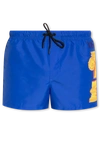 VERSACE VERSACE BLUE SWIMMING SHORTS WITH LOGO