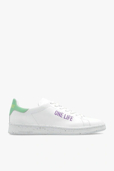 Dsquared2 White ‘one Life One Planet' Collection Sneakers In New