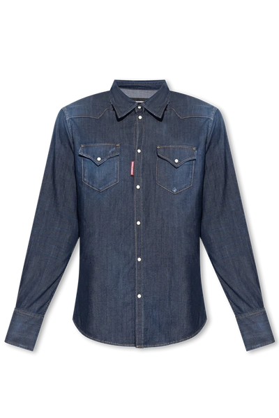 Dsquared2 Navy Blue Denim Shirt In New