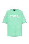 DSQUARED2 DSQUARED2 GREEN HOODIE WITH SHORT SLEEVES