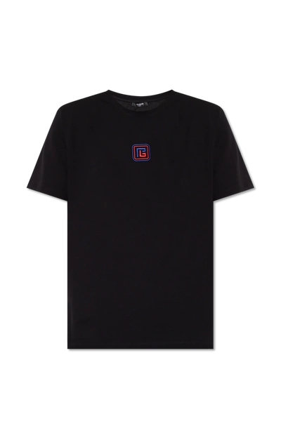 Balmain Black T-shirt With Monogram In New