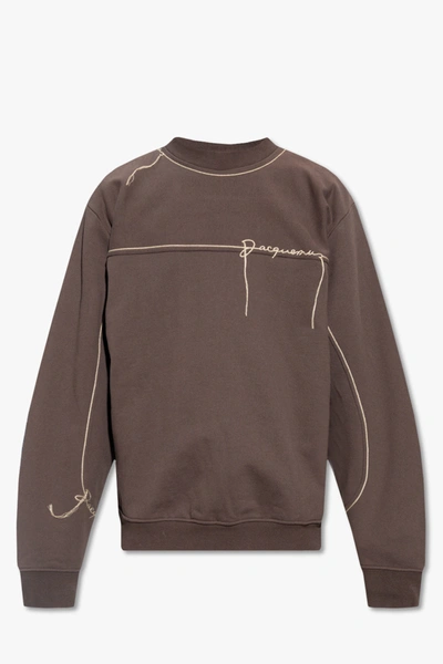 Jacquemus Brown Le Raphia 'le Sweatshirt Fio' Sweatshirt In 880 Dark Brown
