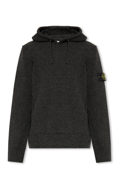 Stone Island Black Hooded Sweater In New
