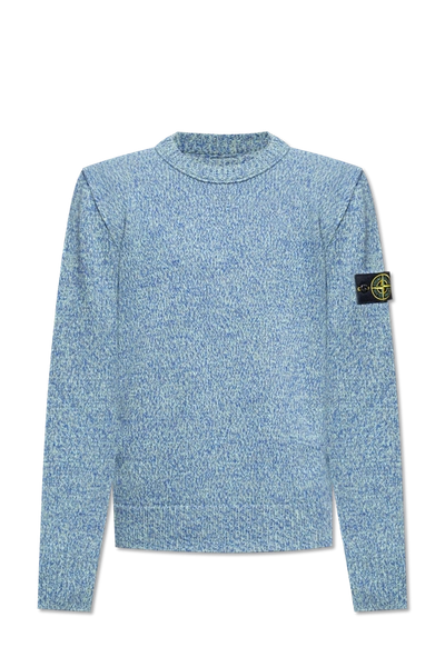 Stone Island Blue Jumper With Logo In New