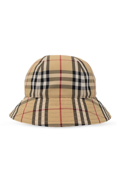 Burberry Beige Checked Bucket Hat In New