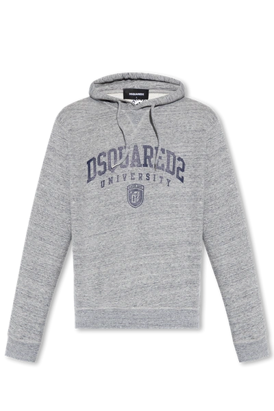 Dsquared2 Grey Printed Hoodie In New