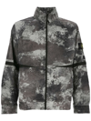 Stone Island Compass-badge Abstract-print Jacket In Grey