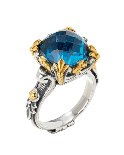 Konstantino Anthos Sterling Silver 18k Yellow Gold & Spinel Ring Dmk2124-478 S6 In Multi