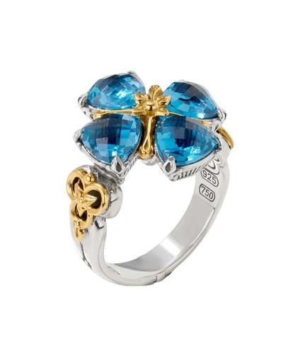 Konstantino 18k Gold Blue Spinal Ring In Multi