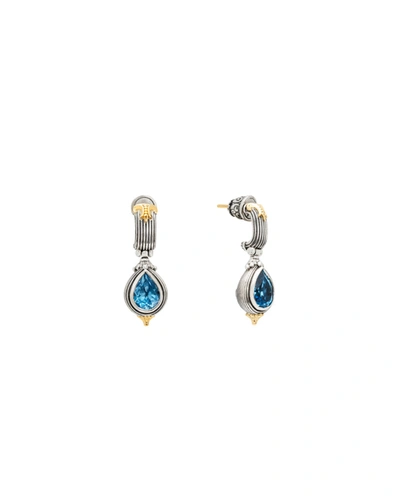 Konstantino Women's Delos 2.0 Pendulum 18k Gold, Sterling Silver & Blue Topaz Drop Earrings In Multi