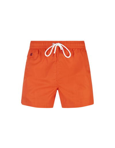 Kiton Swim Shorts In Orange