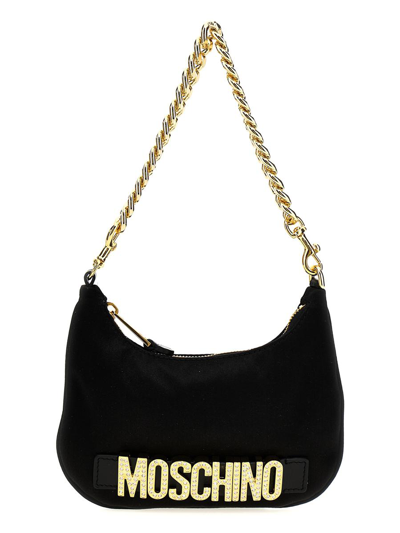 Moschino Logo Handbag In Black